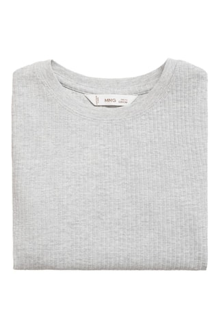 T-shirt coton côtelé - Gris
