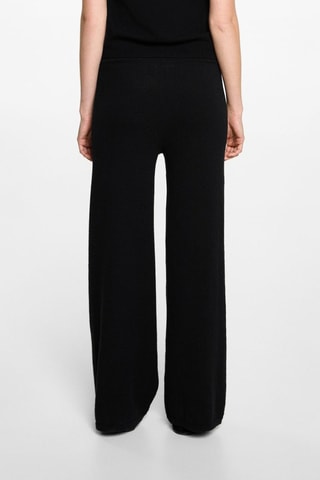 Pantalon wideleg maille fine - Noir