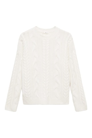 Pull-over maille torsadée - Blanc