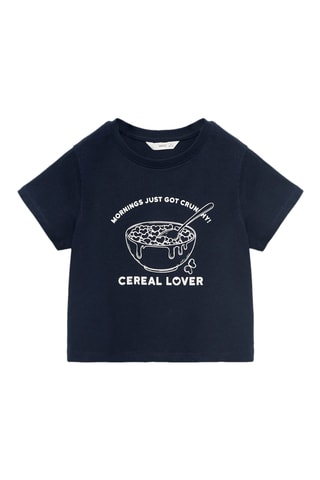 T-shirt imprimé manches courtes - Bleu marine