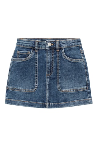 Jupe denim coton - Bleu marine