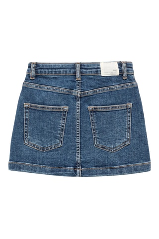 Jupe denim coton - Bleu marine