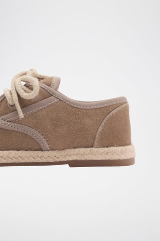Chaussures lacées cuir - Beige