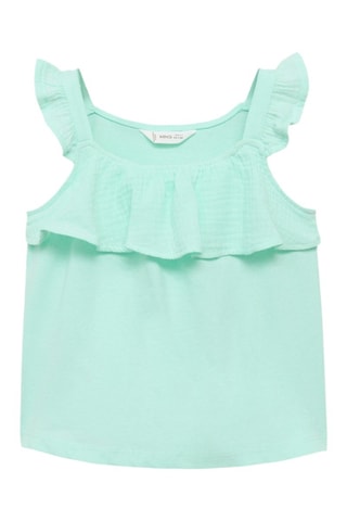 T-shirt volanté texturé - Vert