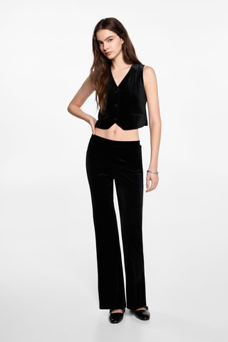 Gilet velours crop - Noir