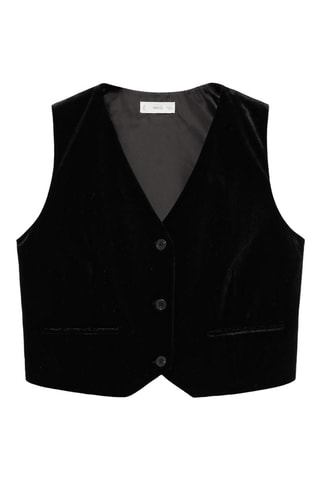 Gilet velours crop - Noir