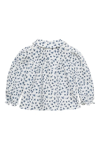 Blouse coton à fleurs - Blanc