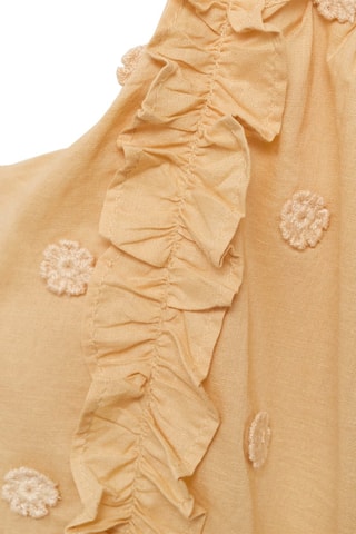 Blouse brodée froncée - Jaune