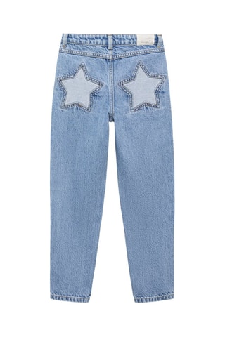 Jean mom-fit déchirures décoratives - Bleu