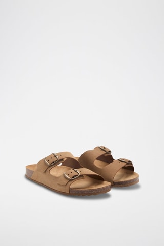 Sandales cuir boucles - Marron