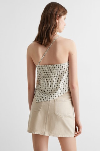 Top asymétrique imprimé - Blanc
