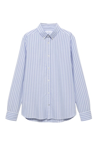 Chemise oxford rayée - Bleu