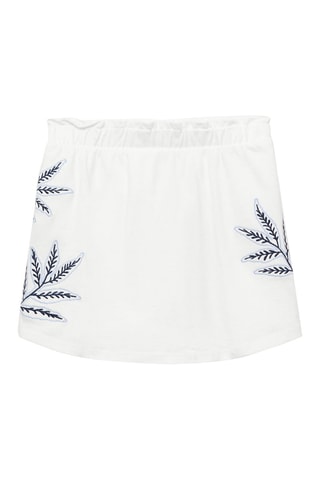 Jupe-culotte détail brodé - Blanc