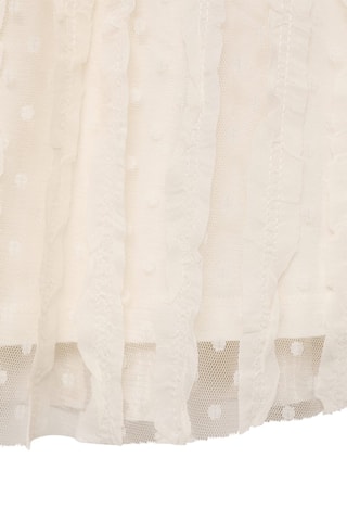 Jupe tulle à empiècements contrastants - Beige