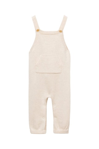 Salopette maille coton - Beige