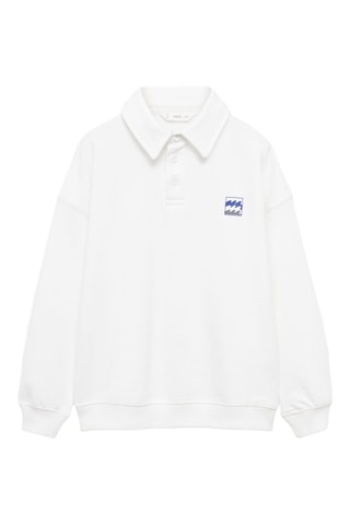 Sweat-shirt coton imprimé - Blanc