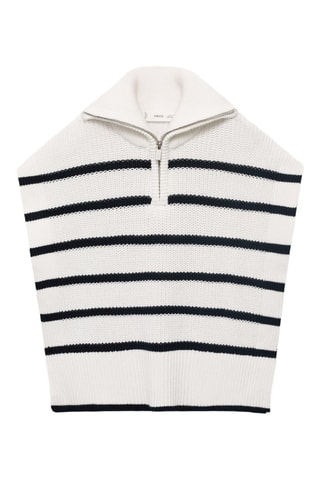 Gilet maille col montant - Blanc