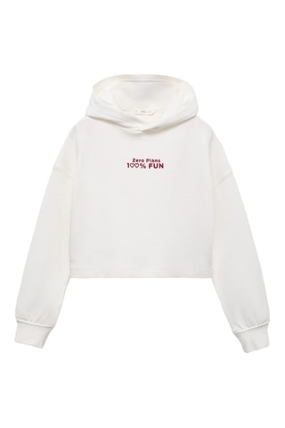 Sweat-shirt imprimé capuche - Blanc