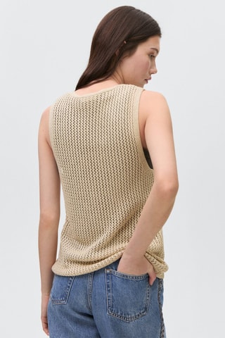 Gilet maille ajourée - Doré