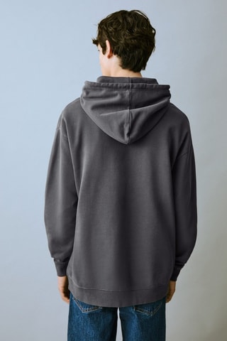 Sweat-shirt kangourou message - Gris