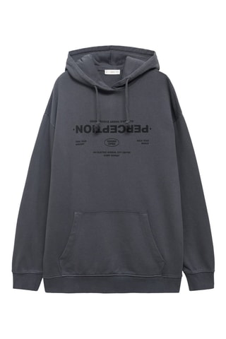 Sweat-shirt kangourou message - Gris