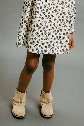 Robe coton imprimée - Blanc