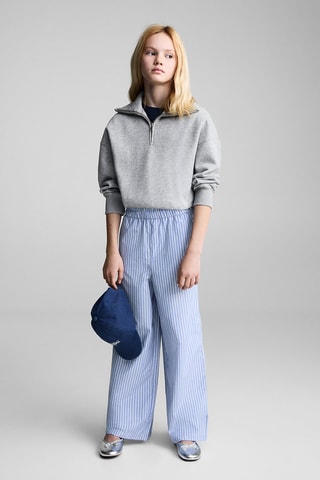 Pantalon coton à rayures - Bleu