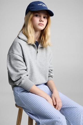 Pantalon coton à rayures - Bleu