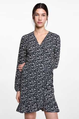 Robe à fleurs - Bleu marine