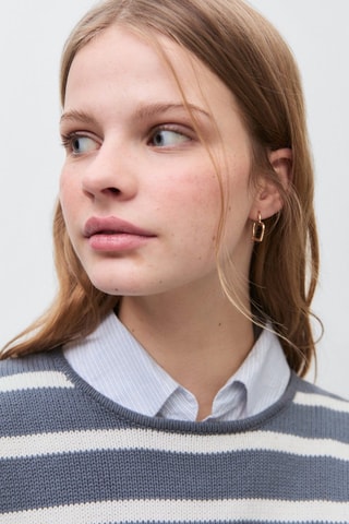 Pull-over en maille à rayures - Bleu
