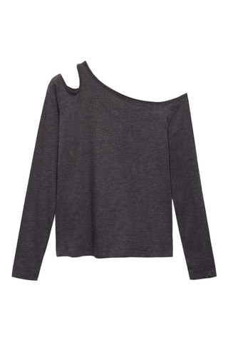 T-shirt coton asymétrique - Gris