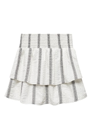 Jupe coton volants - Blanc