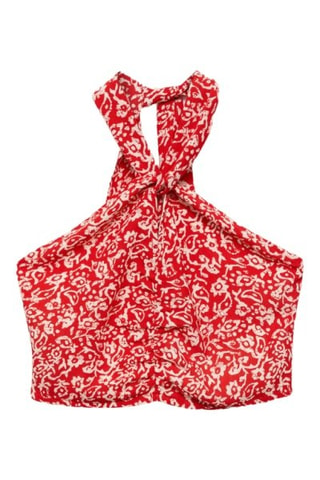 Top imprimé noeud - Rouge