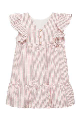 Robe rayures volants - Rouge