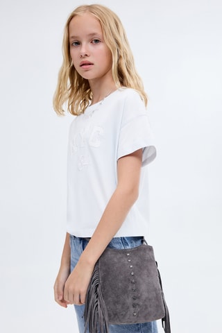 T-shirt manches courtes brodé - Bleu clair