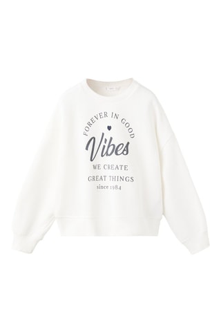 Sweat-shirt coton imprimé - Blanc