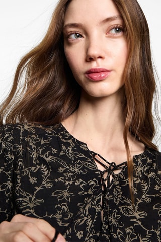 Blouse en imprimé floral - Noir
