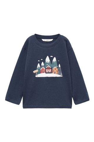 T-shirt imprimé Noël - Bleu
