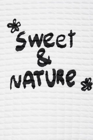 Sweat-shirt message texturé - Blanc