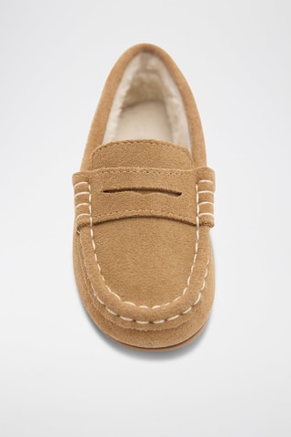 Chaussures bateau cuir - Beige