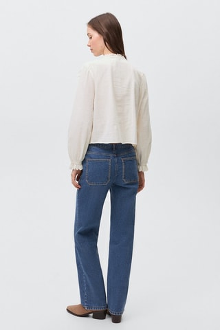 Blouse froncée volants - Blanc