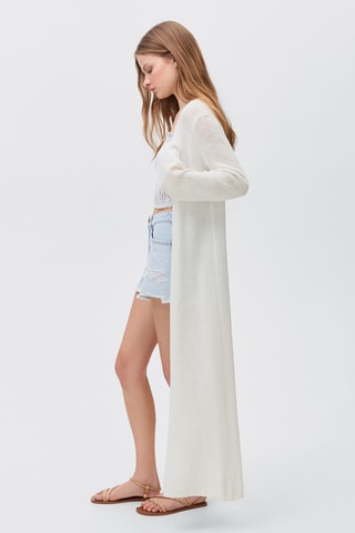 Cardigan long maille - Blanc