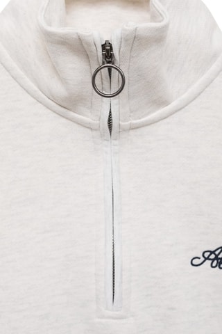 Sweat-shirt zippé à message - Gris