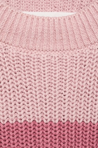 Gilet maille rayures - Rose