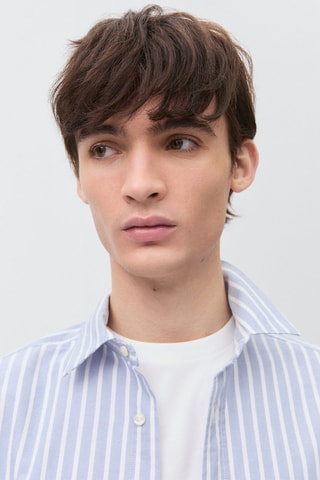 Chemise oxford rayée - Bleu clair