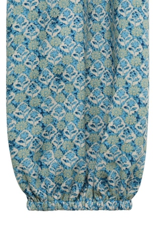 Robe imprimée détail drapé - Bleu