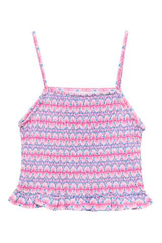 Top froncé imprimé - Rose