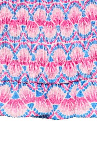 Top froncé imprimé - Rose