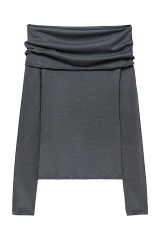 Pull-over épaules découvertes - Gris