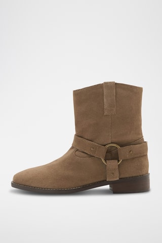 Bottines cuir suède cow-boy - Marron
